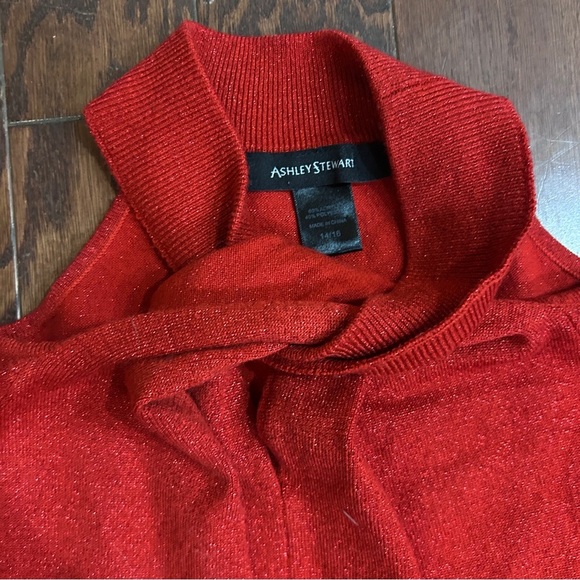 Ashley Stewart Vibrant Red Knit Top - Picture 4 of 6